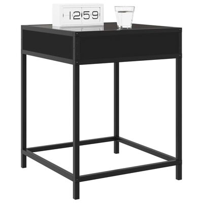 vidaXL Bedside Table with Infinity LED Black 40x40x51 cm