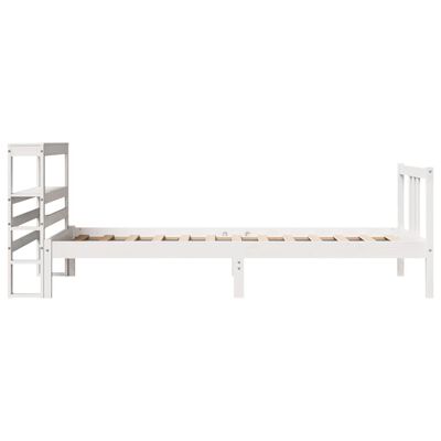 vidaXL Bed Frame with Headboard without Mattress White 100x200 cm