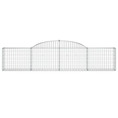 vidaXL Arched Gabion Baskets 17 pcs 300x30x60/80 cm Galvanised Iron