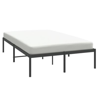 vidaXL Metal Bed Frame without Mattress Black 135x190 cm Double