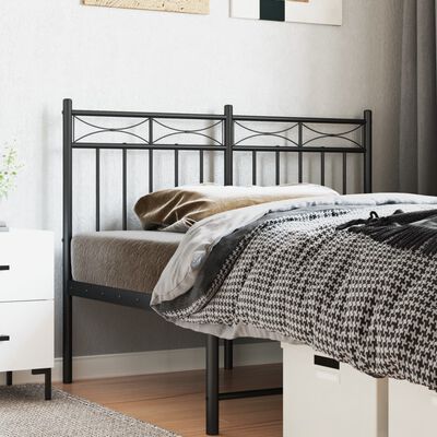 vidaXL Metal Headboard Black 120 cm