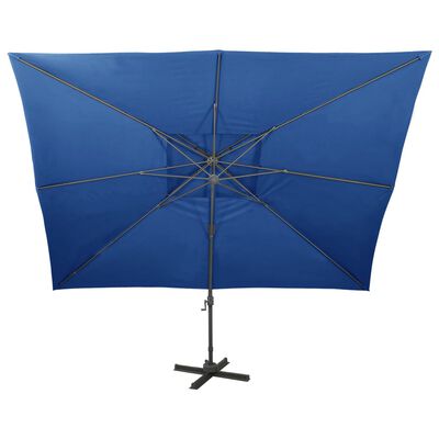 vidaXL Cantilever Garden Parasol with Double Top Azure Blue 400x300 cm