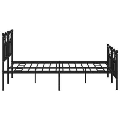 vidaXL Metal Bed Frame without Mattress with Footboard Black 140x190 cm