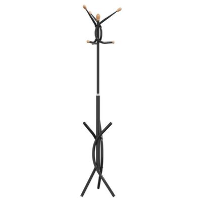 vidaXL Coat Stand Black 176 cm Powder-coated Iron