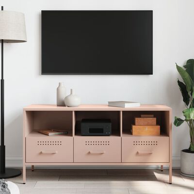 vidaXL TV Cabinet Pink 100.5x39x50.5 cm Steel