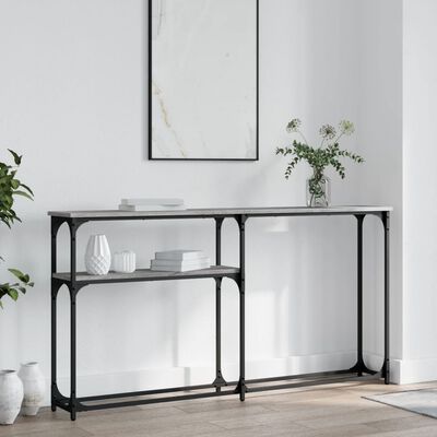 vidaXL Console Table Grey Sonoma 145x22.5x75 cm Engineered Wood