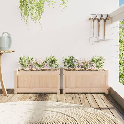 vidaXL Garden Planters 2 pcs Solid Wood Pine