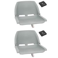 vidaXL 4 Piece Foldable Boat Seat Set Grey