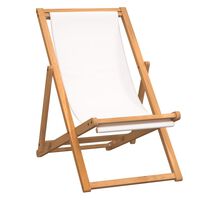 vidaXL Deck Chair Teak 56x105x96 cm Cream