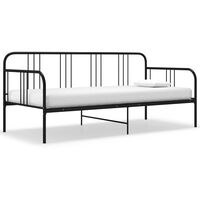 vidaXL Sofa Bed Frame without Mattress Black Metal 90x200 cm