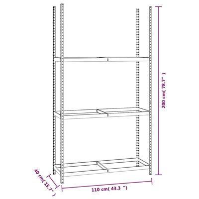 vidaXL 3-Layer Tire Racks 2 pcs Silver 110x40x200 cm Steel