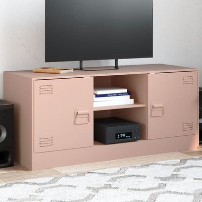 vidaXL TV Cabinet Pink 99x39x44 cm Steel