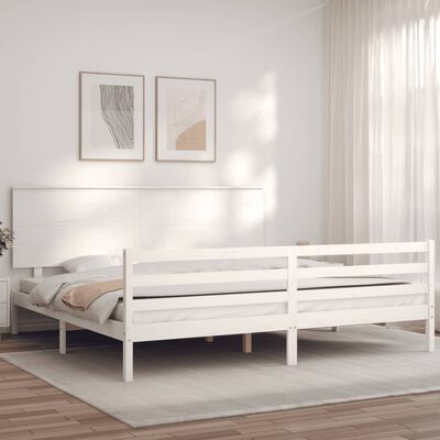 vidaXL Bed Frame without Mattress White 200x200 cm Solid Wood