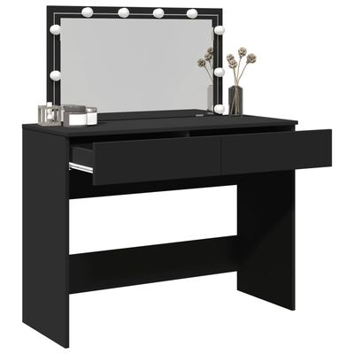 vidaXL Dressing Table with LED Black 100x40x120 cm