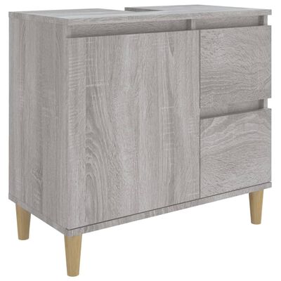 vidaXL Bathroom Cabinet Grey Sonoma 65x33x60 cm Engineered Wood