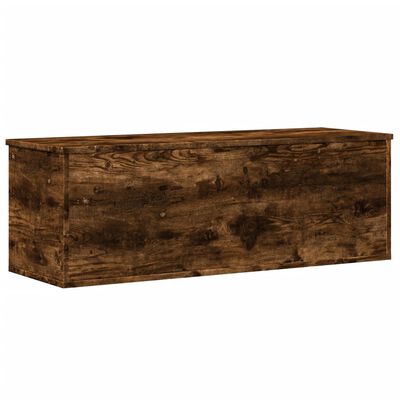 vidaXL Storage Box Smoked Oak 102x35x35 cm Engineered Wood