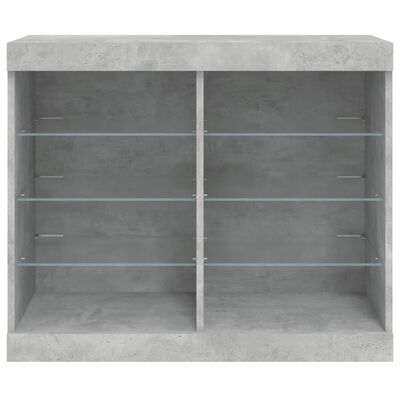 vidaXL Sideboard with LED Lights Concrete Grey 81x37x67 cm