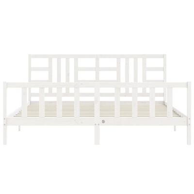 vidaXL Bed Frame without Mattress White 200x200 cm Solid Wood Pine