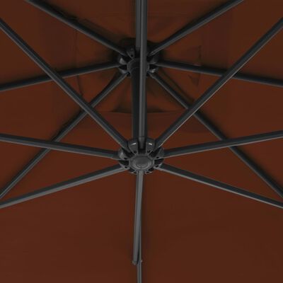 vidaXL Cantilever Garden Parasol with Steel Pole 300 cm Terracotta