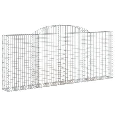 vidaXL Arched Gabion Baskets 10 pcs 300x30x120/140 cm Galvanised Iron