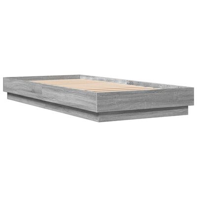 vidaXL Bed Frame without Mattress Grey Sonoma 100x200 cm Engineered Wood