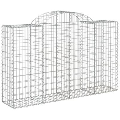 vidaXL Arched Gabion Baskets 2 pcs 200x50x120/140 cm Galvanised Iron