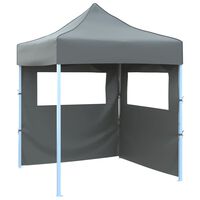 vidaXL Professional Folding Party Tent with 2 Sidewalls 2x2 m Steel Anthracite