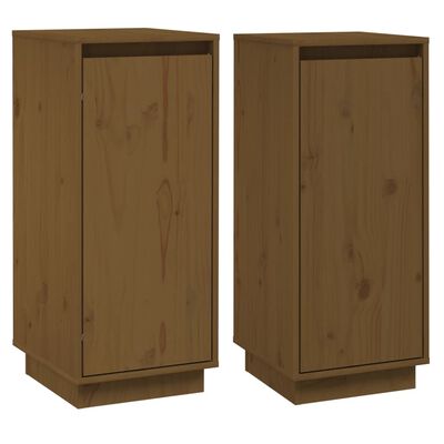 vidaXL Sideboards 2 pcs Honey Brown 31.5x34x75 cm Solid Wood Pine