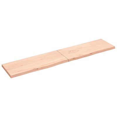 vidaXL Wall Shelf 200x40x(2-4) cm Untreated Solid Wood Oak