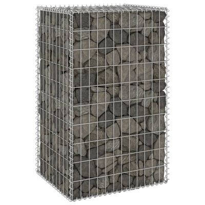 vidaXL Gabion Wall with Covers Galvanised Steel 60x50x100 cm