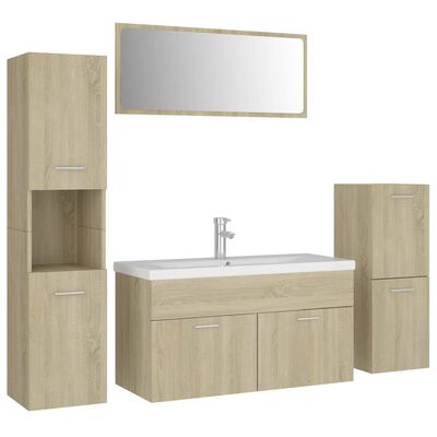 vidaXL Bathroom Furniture Set Sonoma Oak Engineered Wood