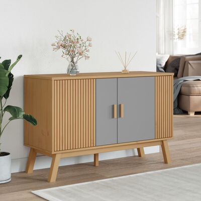 vidaXL Sideboard OLDEN Grey and Brown 114x43x73.5 cm Solid Wood Pine