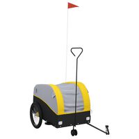 vidaXL Bike Trailer Black and Yellow 45 kg Iron