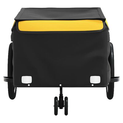 vidaXL Bike Trailer Black and Yellow 45 kg Iron