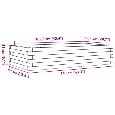 vidaXL Garden Planter 110x60x23 cm Solid Wood Pine