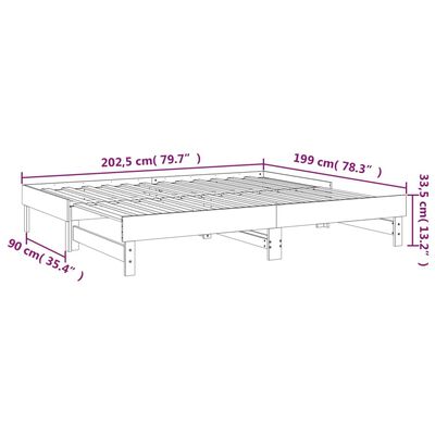 vidaXL Pull-out Day Bed without Mattress White 2x(100x200) cm