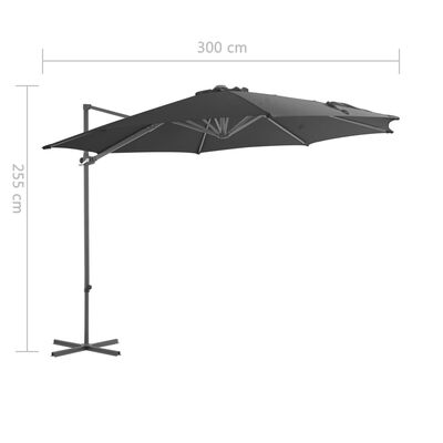 vidaXL Garden Parasol with Portable Base Anthracite