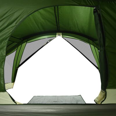 vidaXL Camping Tent Cabin 4-Person Green Waterproof