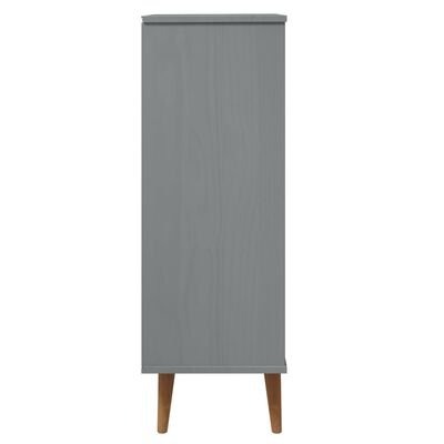 vidaXL Shoe Cabinet MOLDE Grey 59,5x35x103 cm Solid Wood Pine