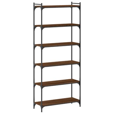 vidaXL Bookcase 6-Tier Brown Oak 80x30x188 cm Engineered Wood