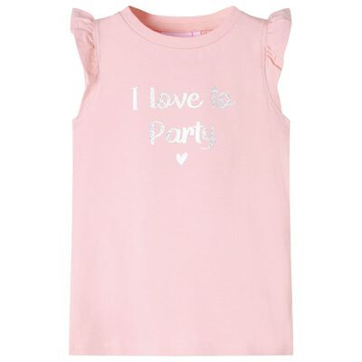 Kids' T-shirt with Ruffle Sleeves Light Pink 128