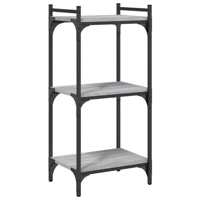 vidaXL Bookcase 3-Tier Grey Sonoma 40x30x86 cm Engineered Wood