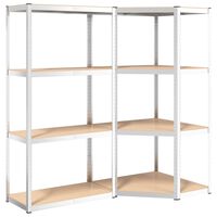 vidaXL 4-Layer Shelves 2 pcs Silver Steel&Engineered Wood