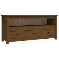 vidaXL TV Cabinet Honey Brown 114x35x52 cm Solid Wood Pine