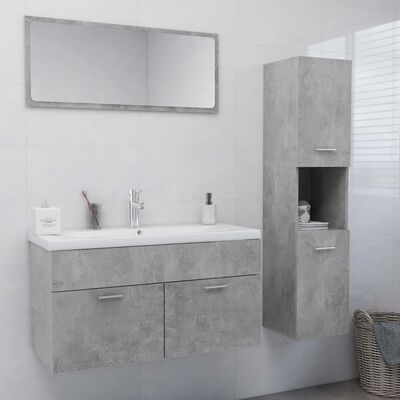 vidaXL Bathroom Furniture Set Concrete Grey Engineered Wood