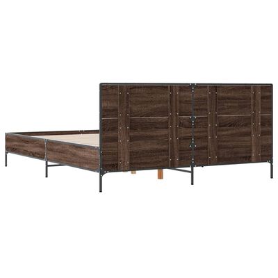 vidaXL Bed Frame without Mattress Brown Oak 120x200 cm