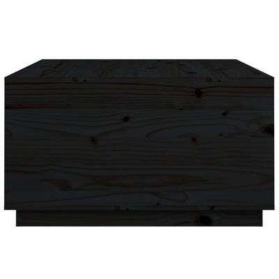 vidaXL Coffee Table Black 80x80x45 cm Solid Wood Pine