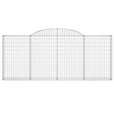 vidaXL Arched Gabion Baskets 9 pcs 300x30x120/140 cm Galvanised Iron