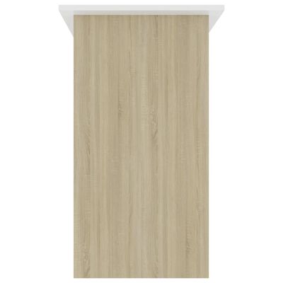 vidaXL Desk White and Sonoma Oak 80x45x74 cm Engineered Wood