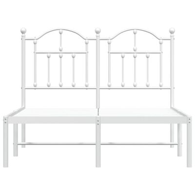 vidaXL Metal Bed Frame without Mattress with Headboard White 120x200 cm